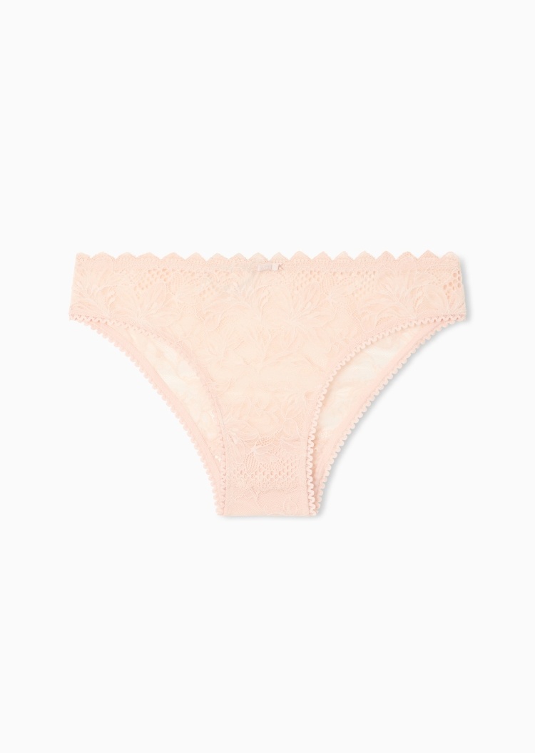 Emporio Armani 女士弹力三角镂空花卉蕾丝性感内裤