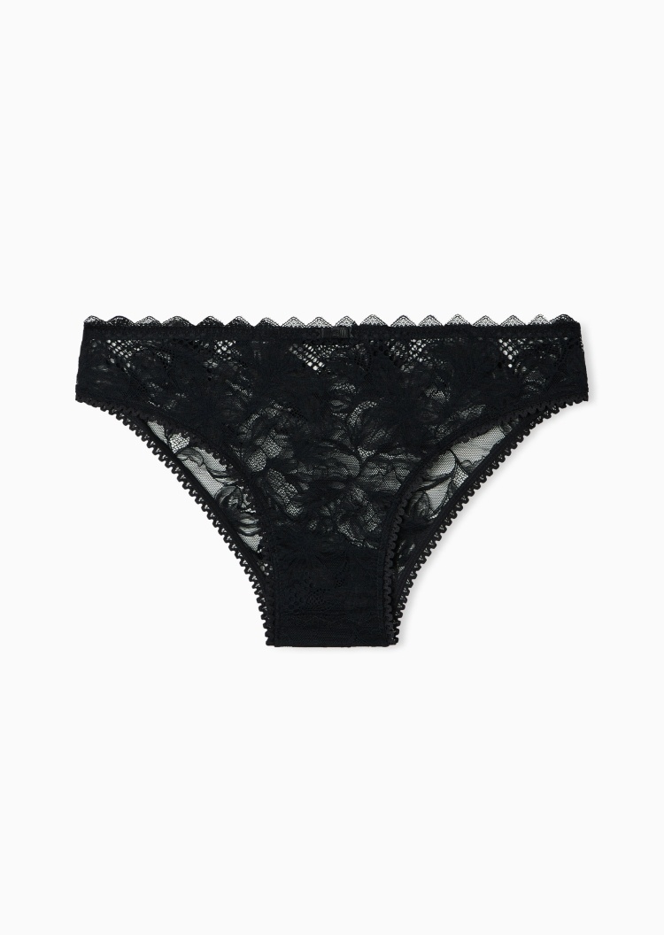 Emporio Armani 女士弹力三角镂空花卉蕾丝性感内裤