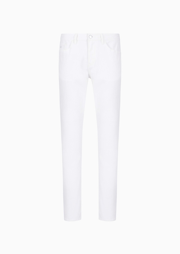 ARMANI EXCHANGE 男士纯棉低腰直筒微弹休闲黑色牛仔裤长裤