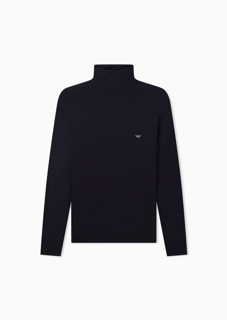Emporio Armani 女士长袖高领打底可外穿水钻家居睡衣
