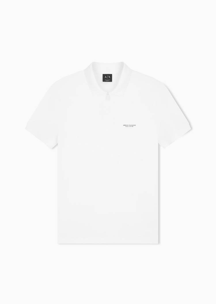 ARMANI EXCHANGE 男士弹力短袖翻领正肩印花Polo衫