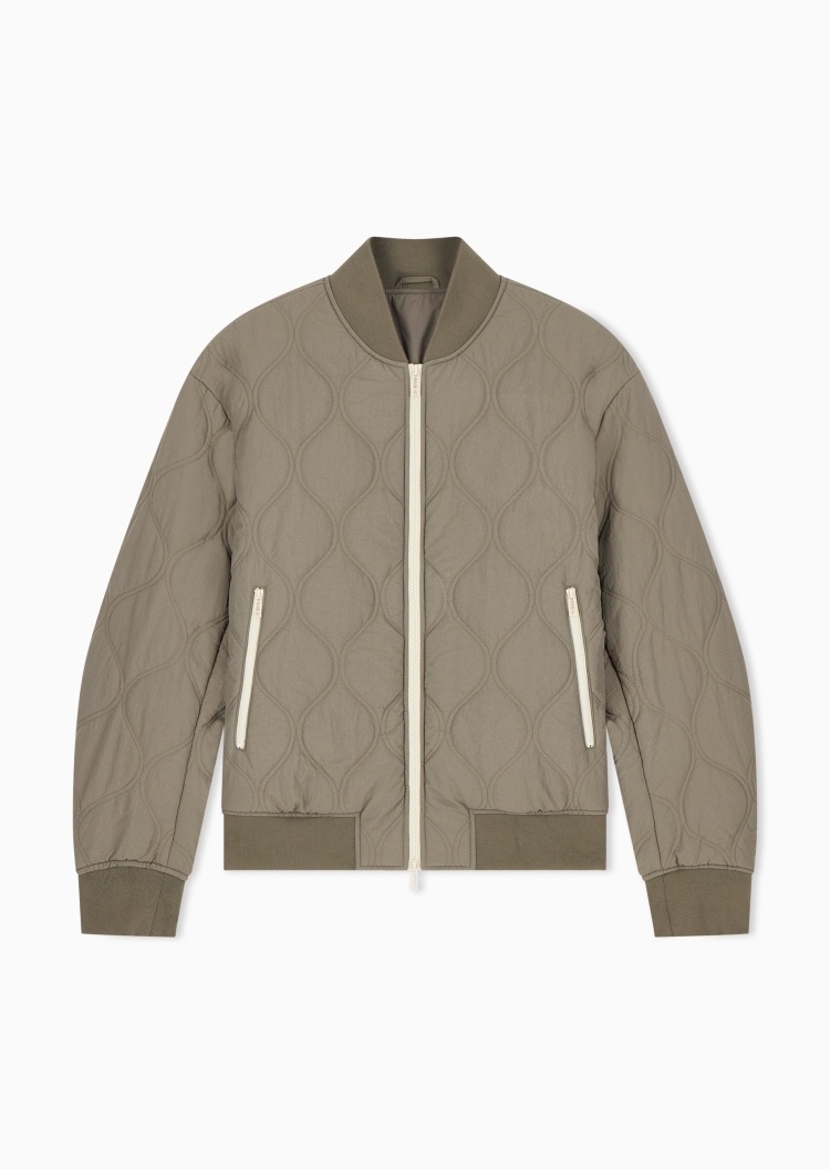 ARMANI EXCHANGE 男士轻薄短款绗缝通勤棒球夹克棉服外套