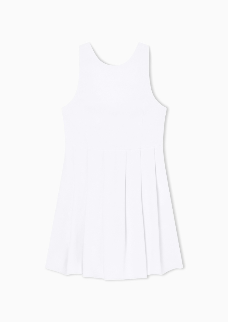 ARMANI EXCHANGE 女士无袖短款圆领纯色优雅连衣裙