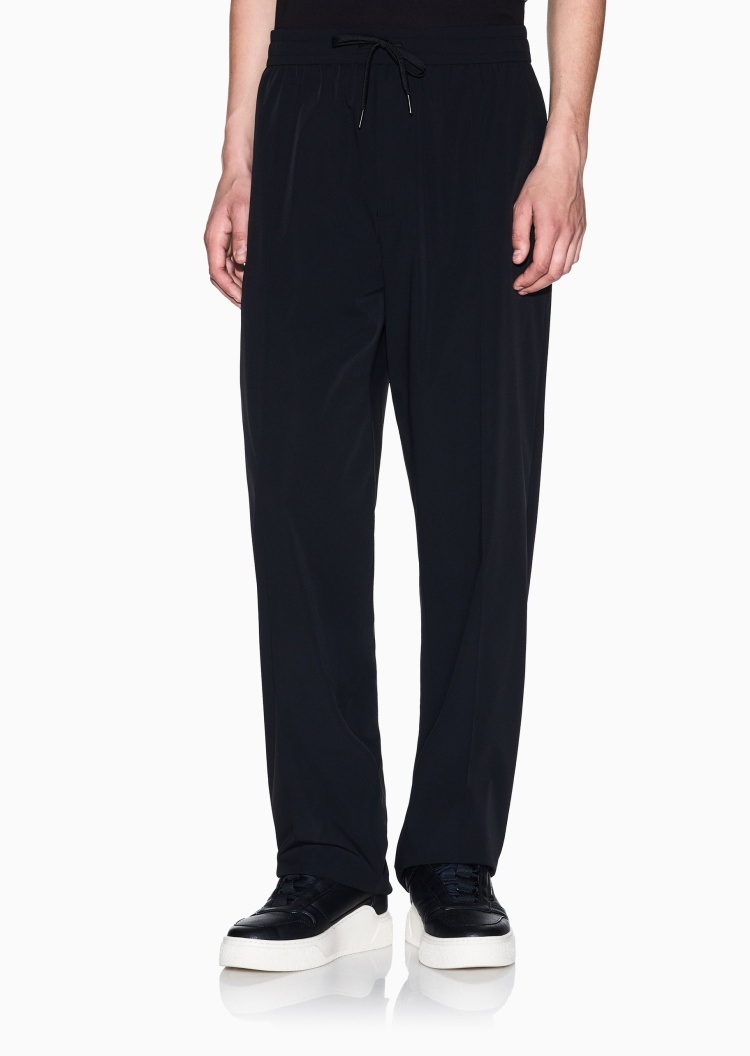 ARMANI EXCHANGE 男士弹力合身系带长款直筒休闲裤