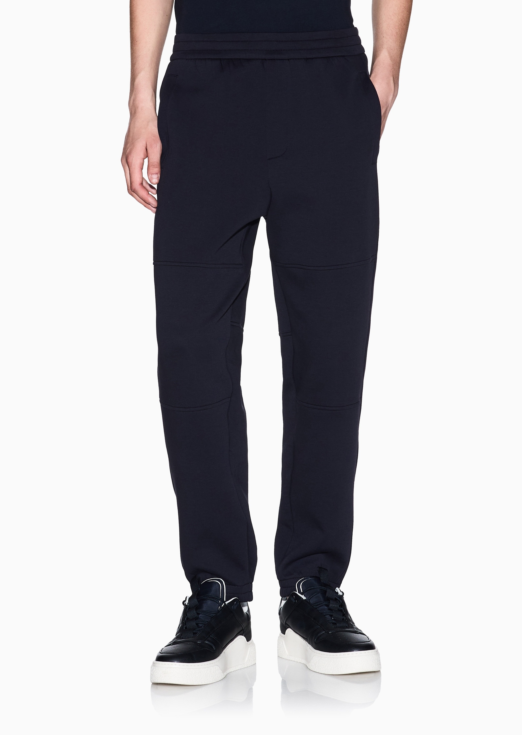 ARMANI EXCHANGE 男士棉质微弹宽松长款锥形束脚运动卫裤