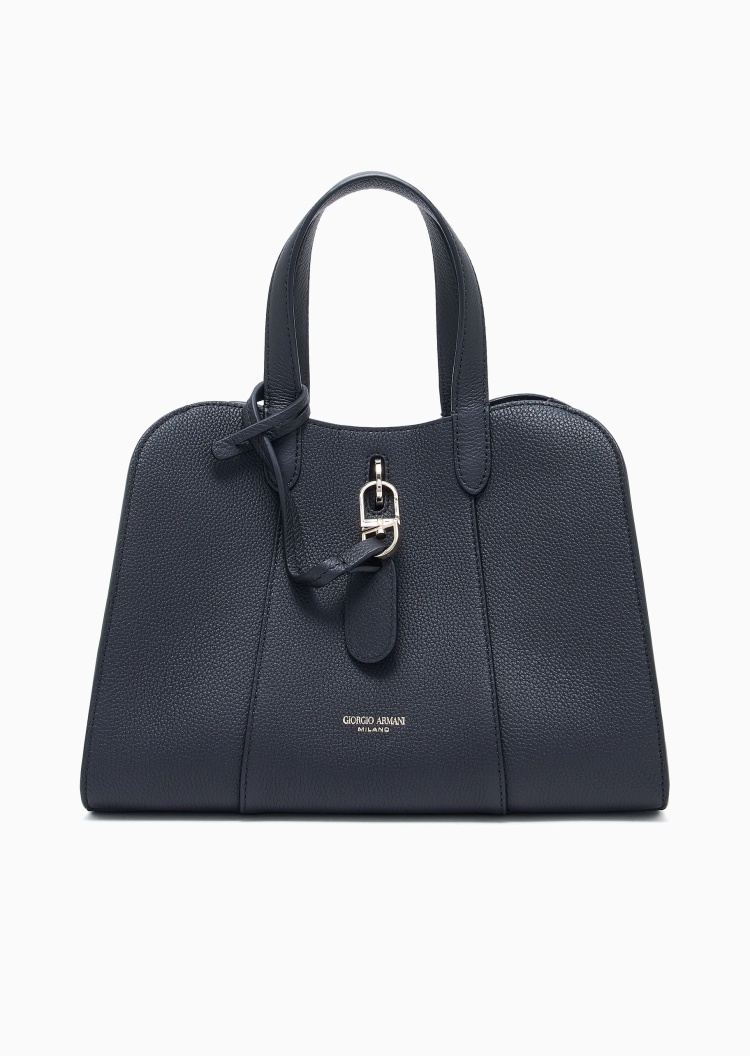Giorgio Armani 女士犊牛皮革梯形可拆肩带单肩斜挎手提包