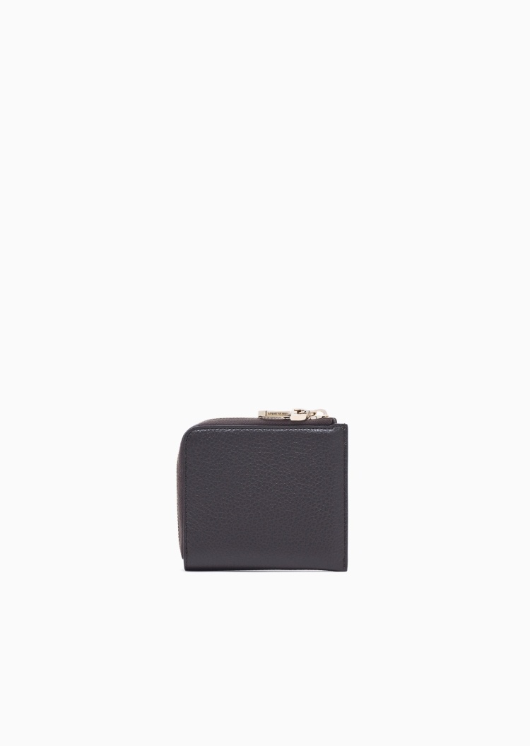 Giorgio Armani 女士牛皮革环绕拉链多卡位手拿钱包