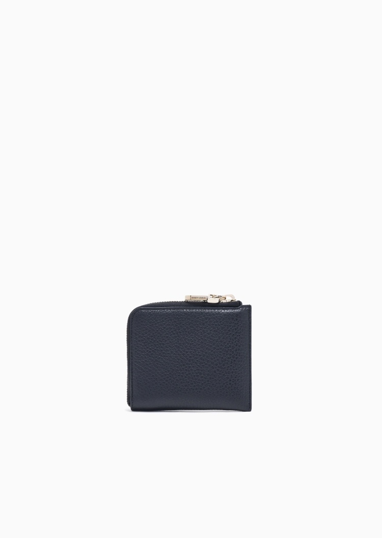 Giorgio Armani 女士牛皮革环绕拉链多卡位手拿钱包