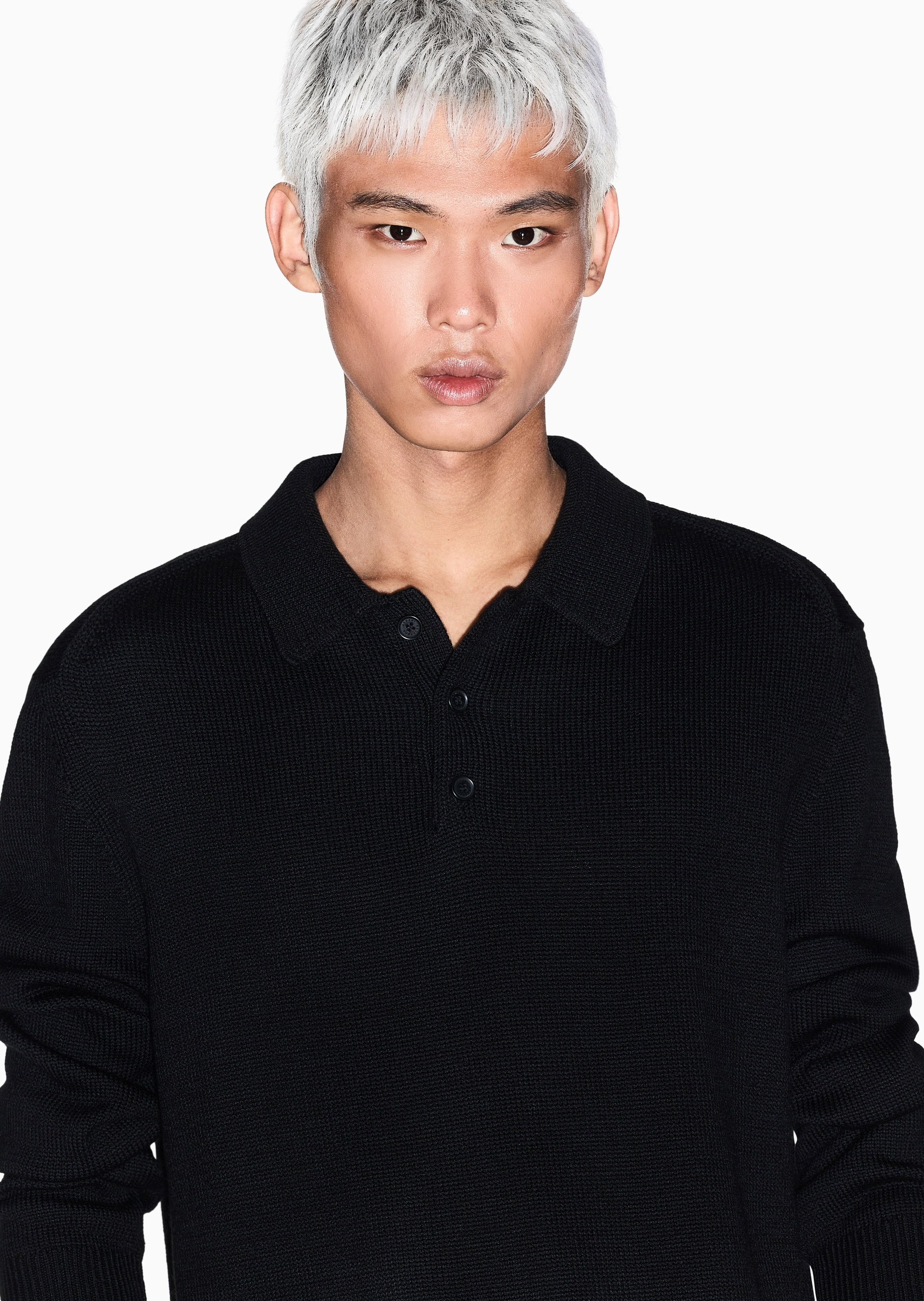 ARMANI EXCHANGE 男士Polo领翻领羊毛混纺套头针织毛衣