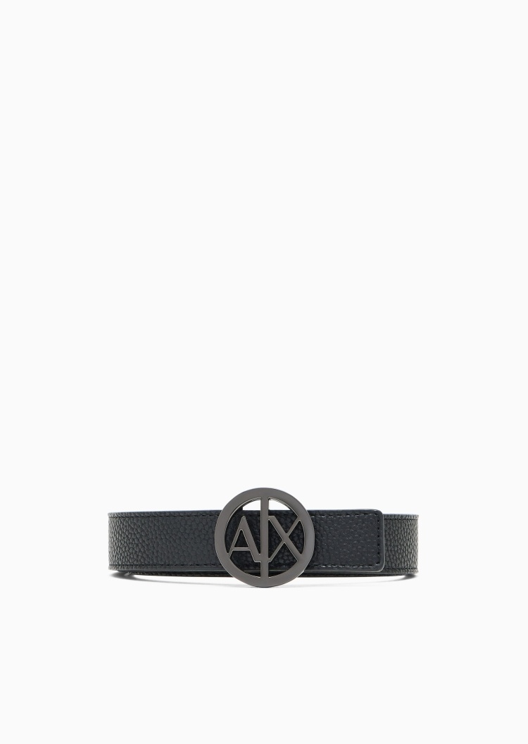 ARMANI EXCHANGE 女士圆形镂空字母带扣时尚板扣腰带