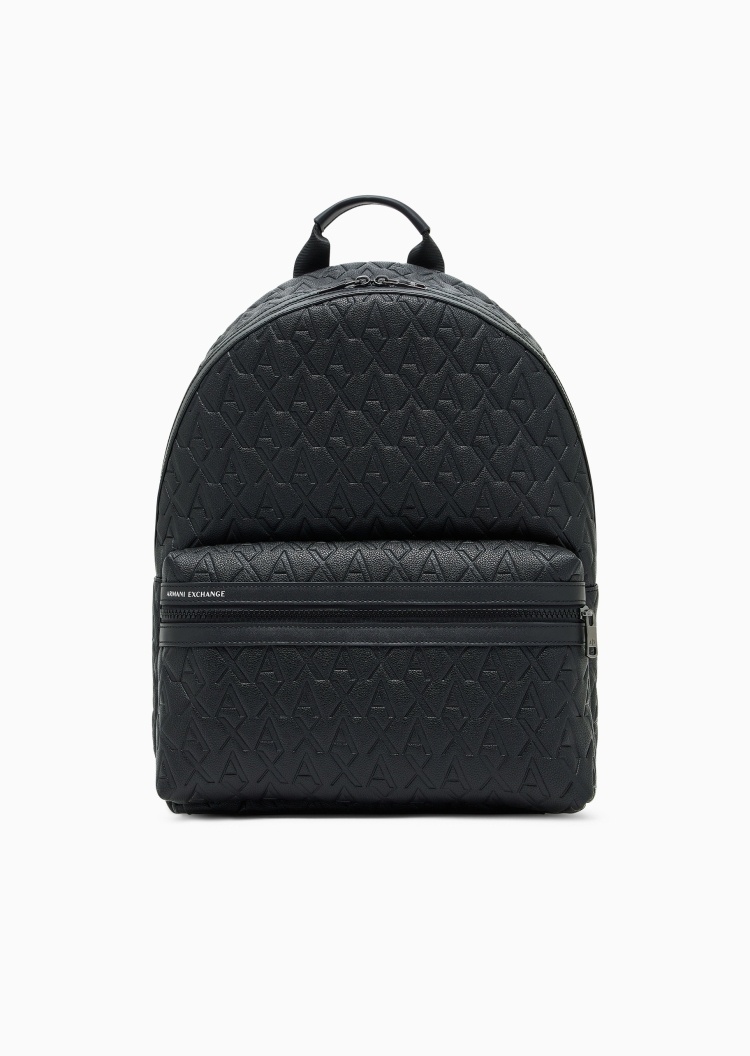 ARMANI EXCHANGE 男士拉链圆形大容量老花手提双肩包