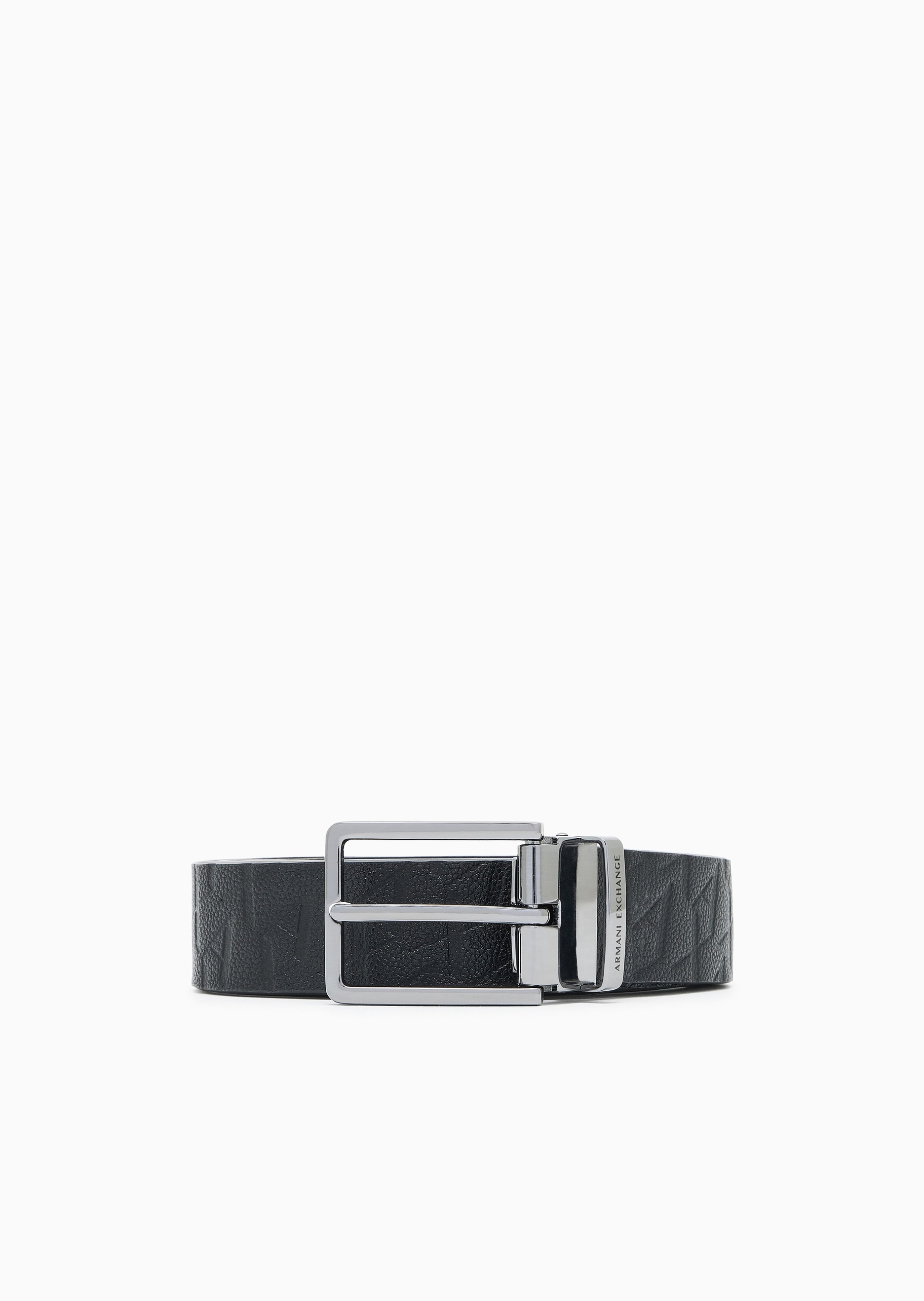 ARMANI EXCHANGE 男士通体字母标识压花时尚针扣腰带