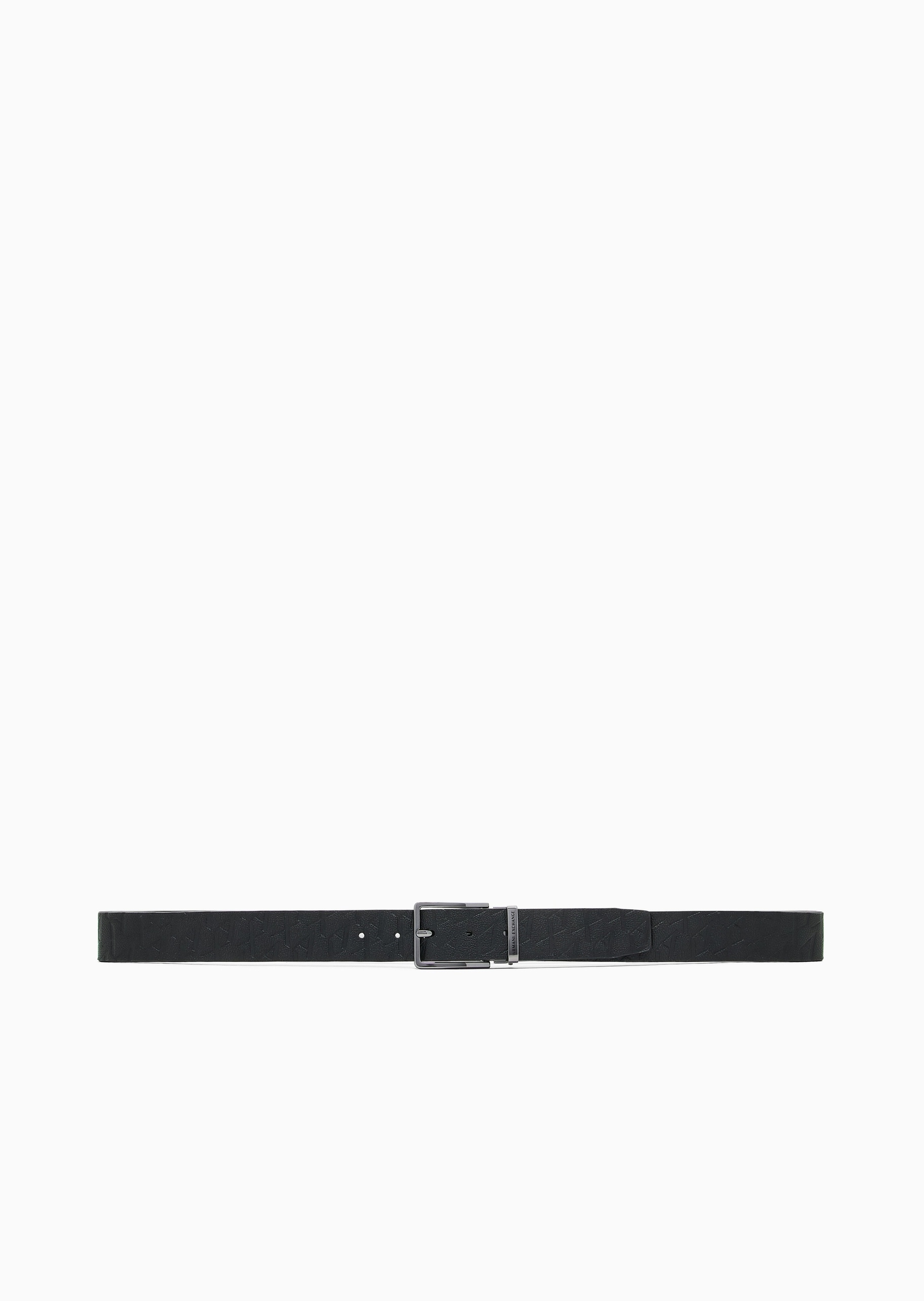 ARMANI EXCHANGE 男士通体字母标识压花时尚针扣腰带