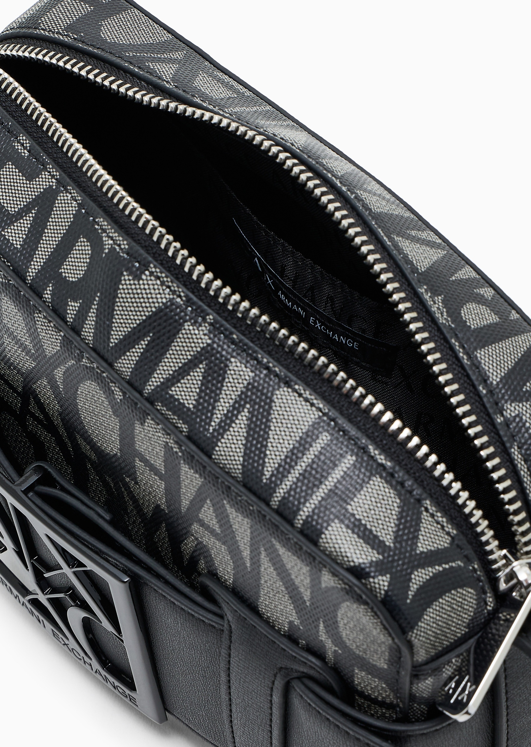 ARMANI EXCHANGE 女士全棉拉链长方形可调节单肩斜挎邮差包