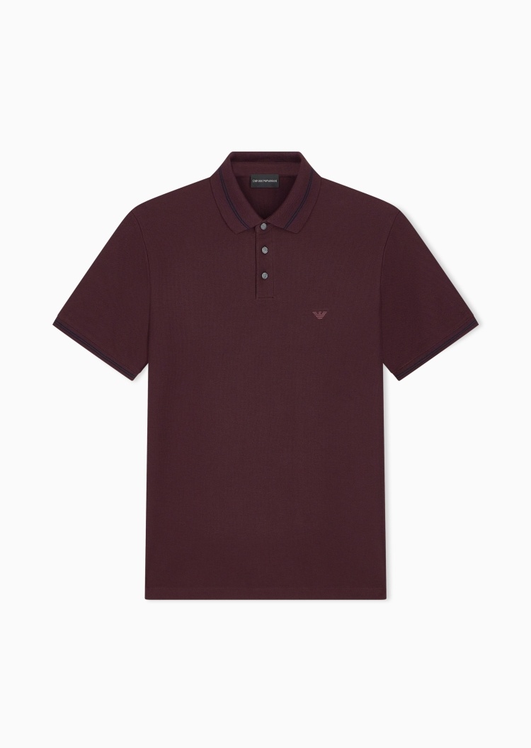 Emporio Armani 男士纯棉短袖翻领刺绣Polo衫