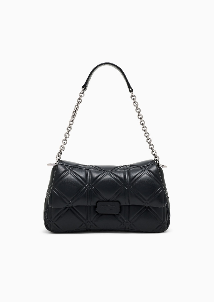 Emporio Armani 女士压花商务休闲通勤单肩斜挎包