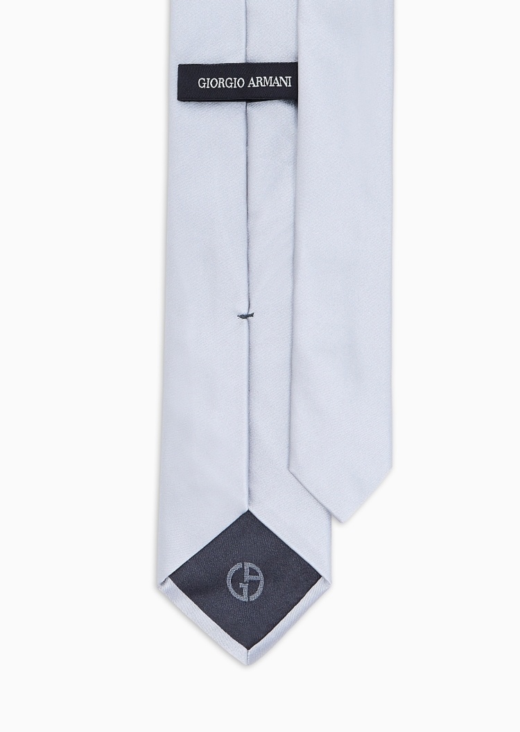 Giorgio Armani 男士复古箭头型桑蚕丝纯色商务领带礼物