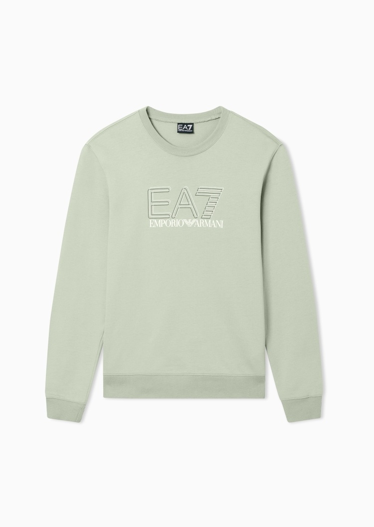 EA7 男士套头圆领印花廓形运动卫衣