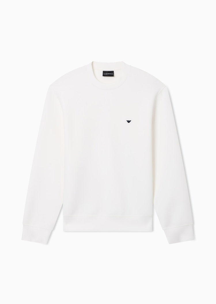Emporio Armani 男士圆领刺绣宽松套头廓形重磅卫衣