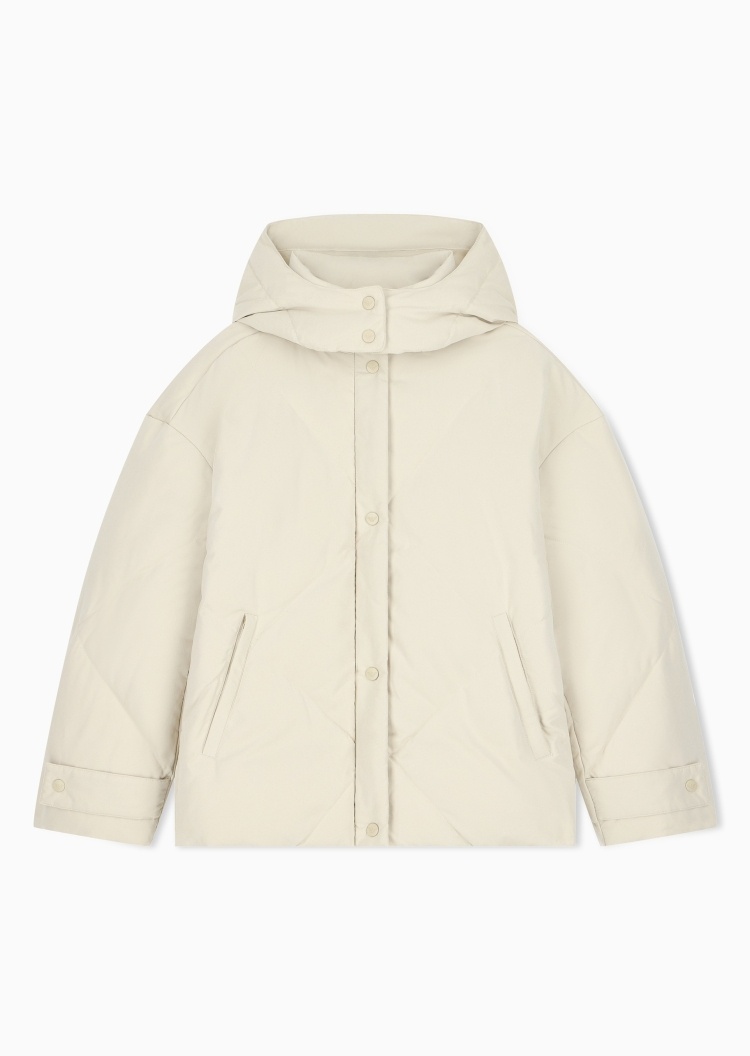 Emporio Armani 女士连帽廓形静奢风泡芙羽绒服外套