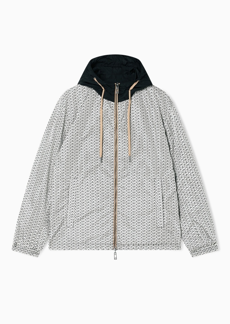 ARMANI EXCHANGE 男士长袖连帽双面穿拉链休闲夹克