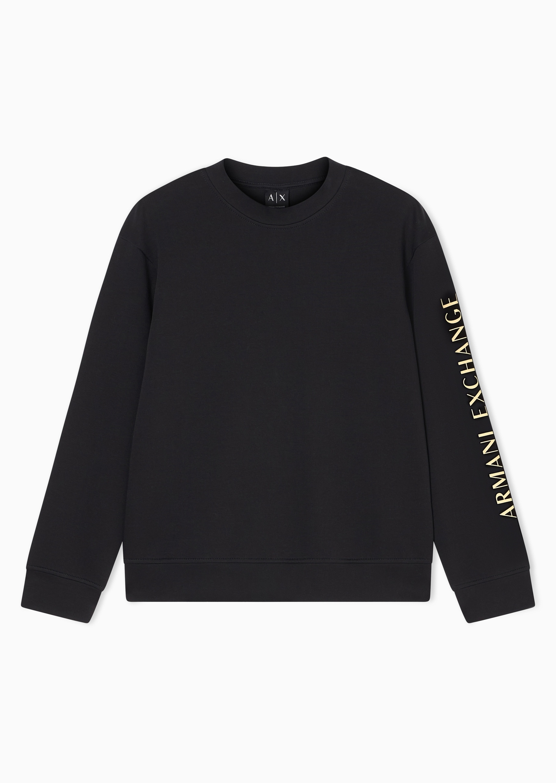 ARMANI EXCHANGE 男士微弹合身长袖圆领撞色印花卫衣