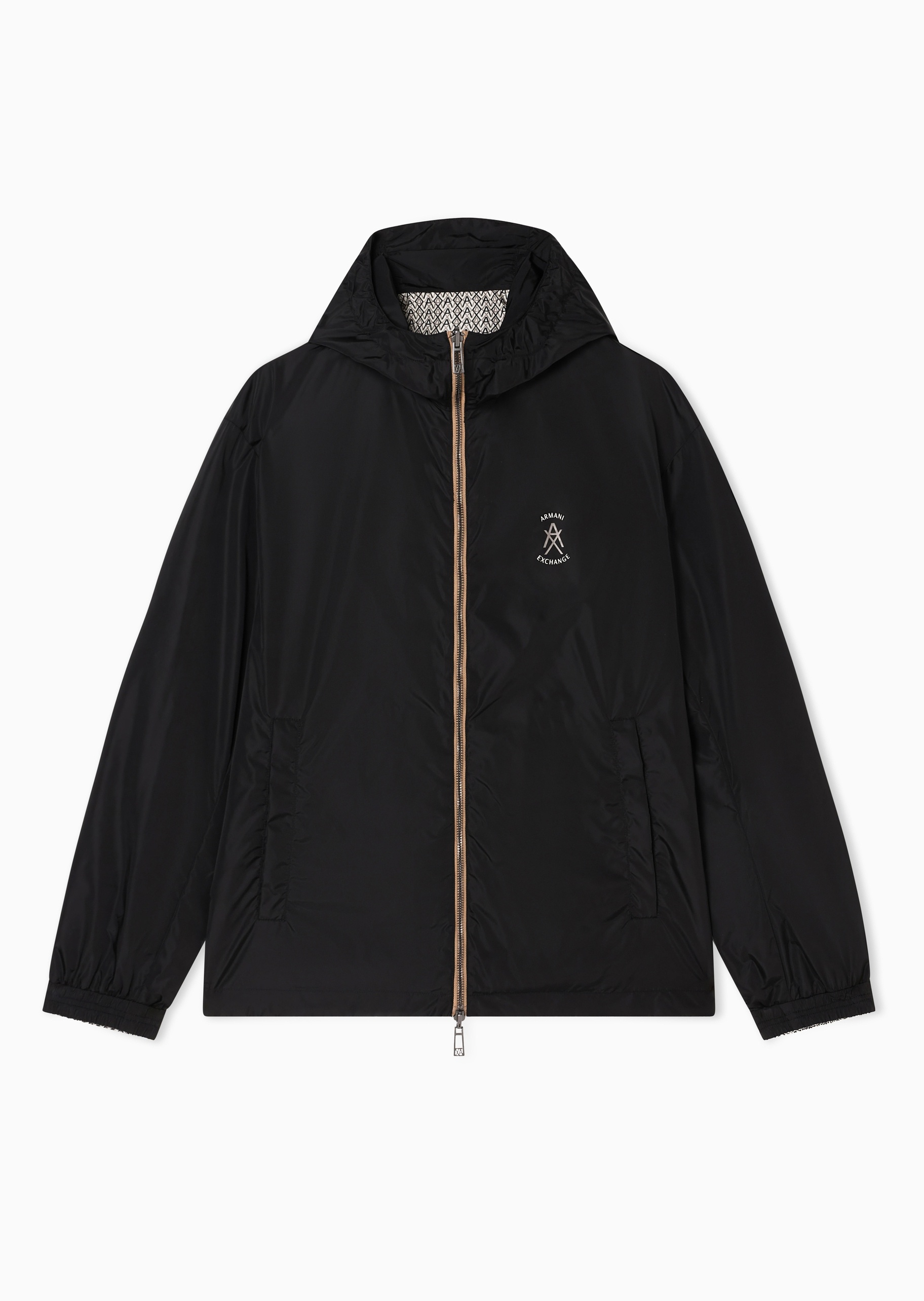 ARMANI EXCHANGE 男士长袖连帽双面穿拉链休闲夹克