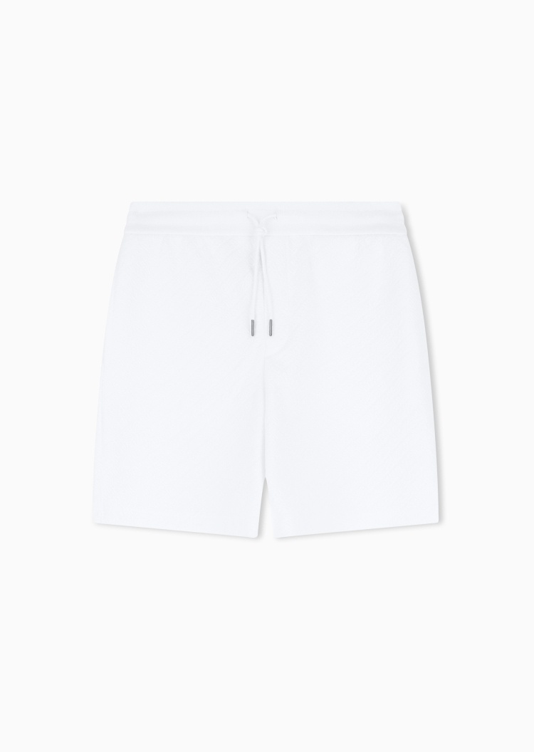 ARMANI EXCHANGE 男士微弹系带直筒通体提花休闲短裤