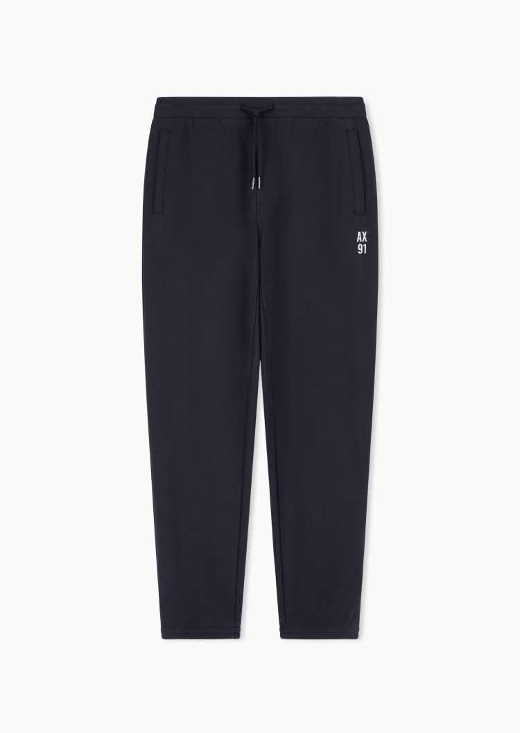 ARMANI EXCHANGE 男士纯棉重磅宽松长款锥形束脚运动卫裤