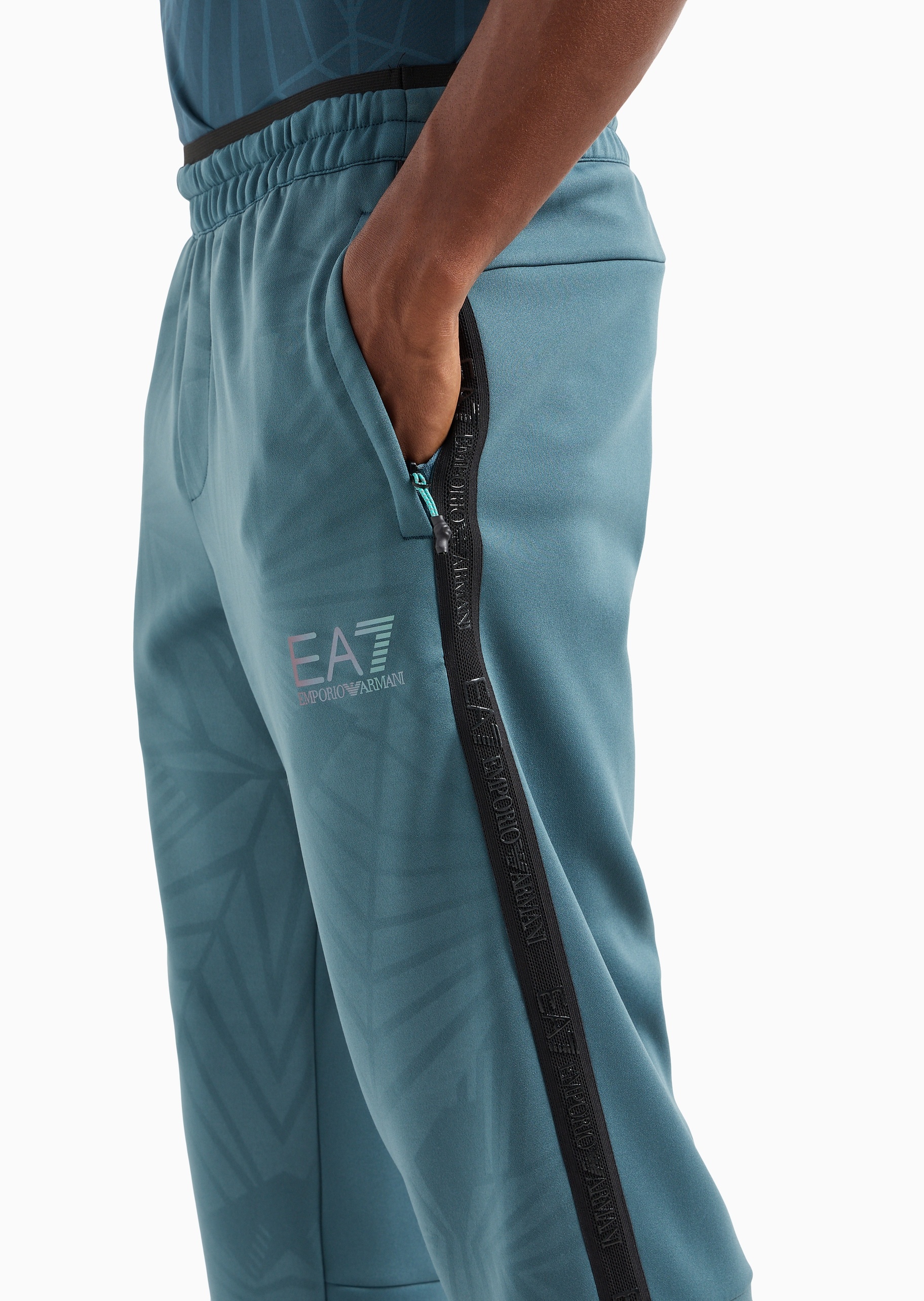 EA7 男士VIGOR7合身长款窄脚跑步健身卫裤