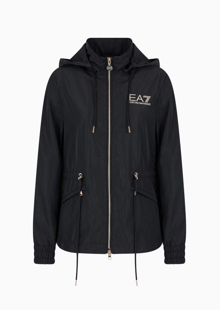 EA7 女士修身长袖连帽健身训练飞行员夹克外套