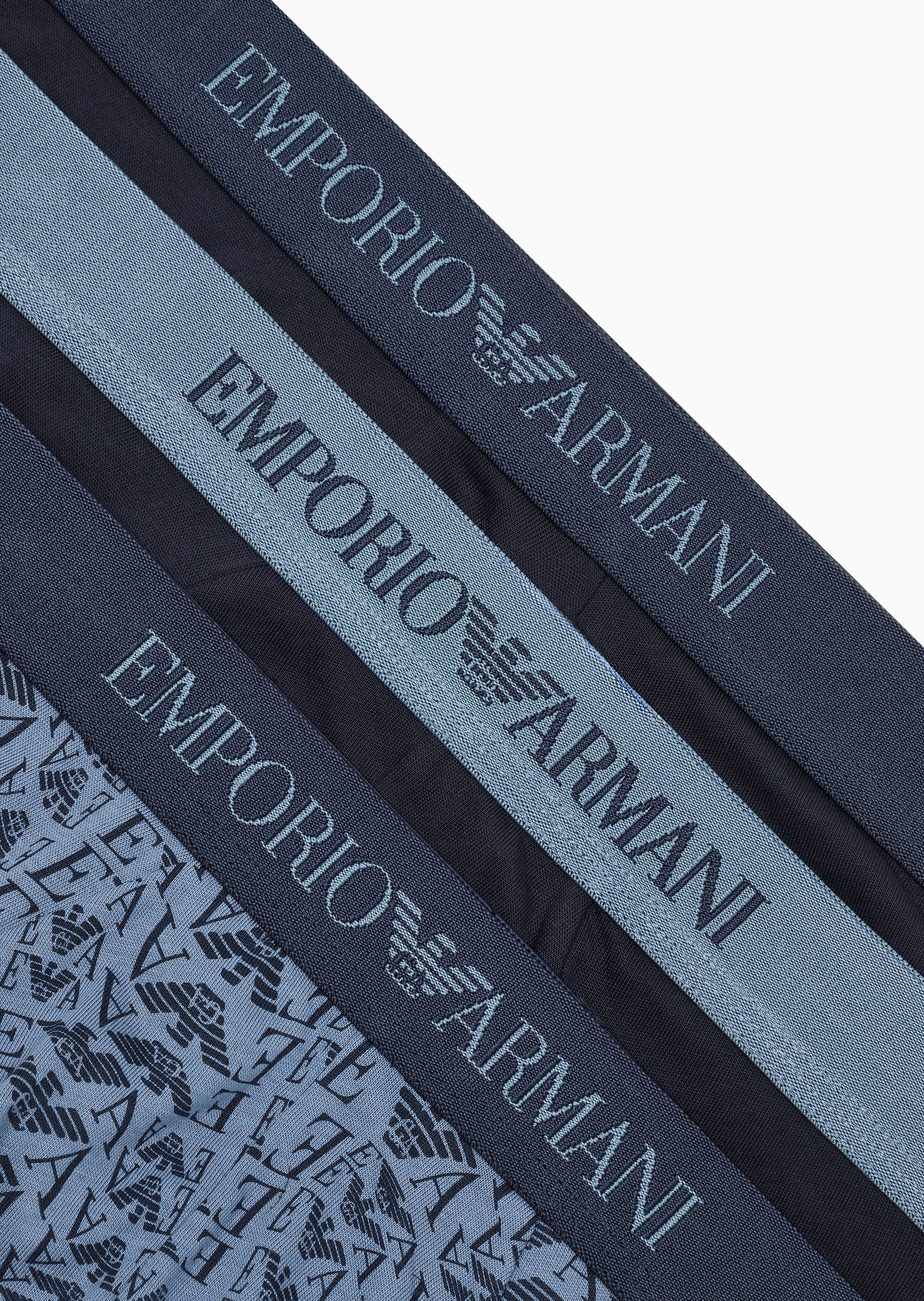 Emporio Armani 男士全棉三角三条装提花腰边内裤套装