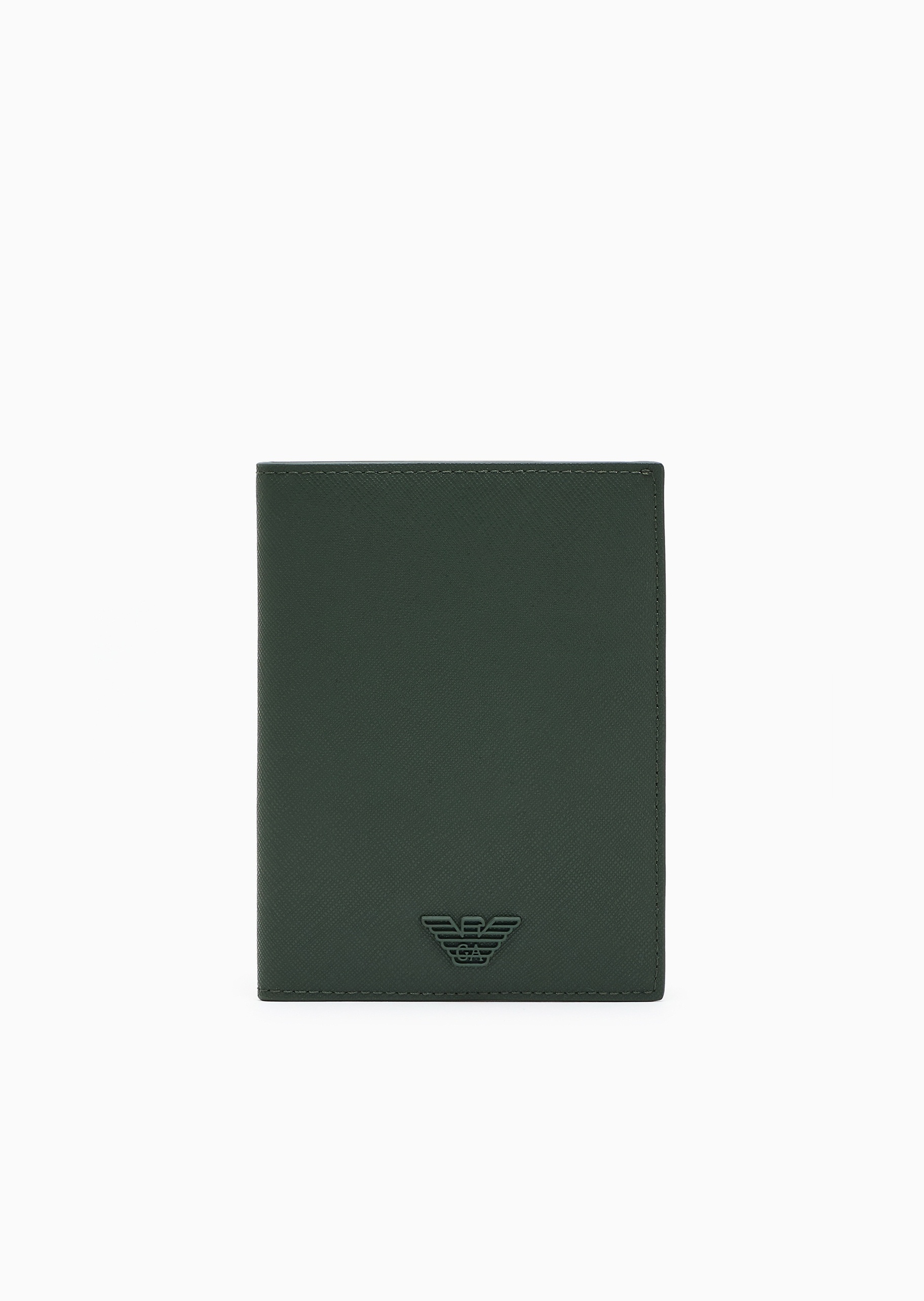 Emporio Armani 男士对折竖款十字纹纯色手拿卡包