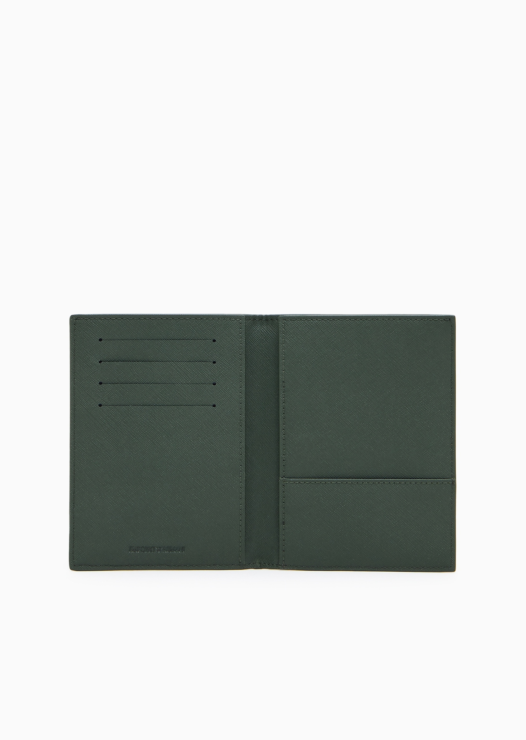 Emporio Armani 男士对折竖款十字纹纯色手拿卡包
