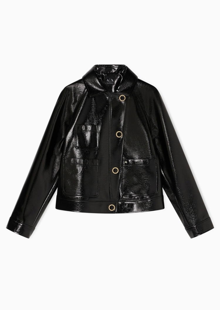 ARMANI EXCHANGE 女士短款翻领斜开襟休闲时尚夹克