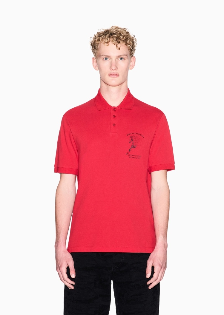 ARMANI EXCHANGE 马年限定男士纯棉短袖翻领三粒扣Polo衫
