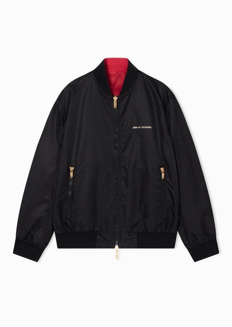 ARMANI EXCHANGE 马年限定男士长袖棒球领双面穿拉链夹克