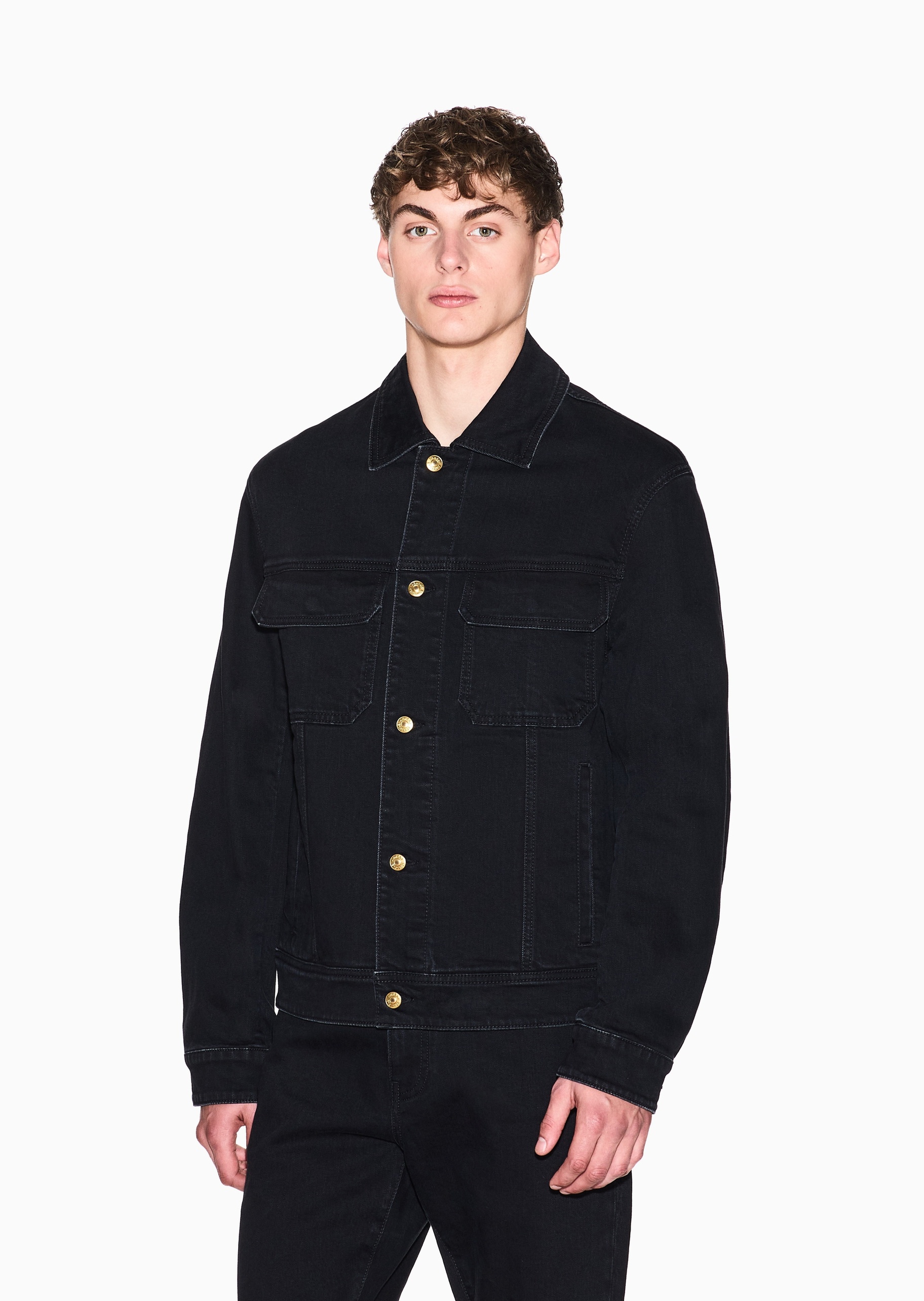 ARMANI EXCHANGE 马年限定男士纯棉长袖翻领纽扣牛仔夹克