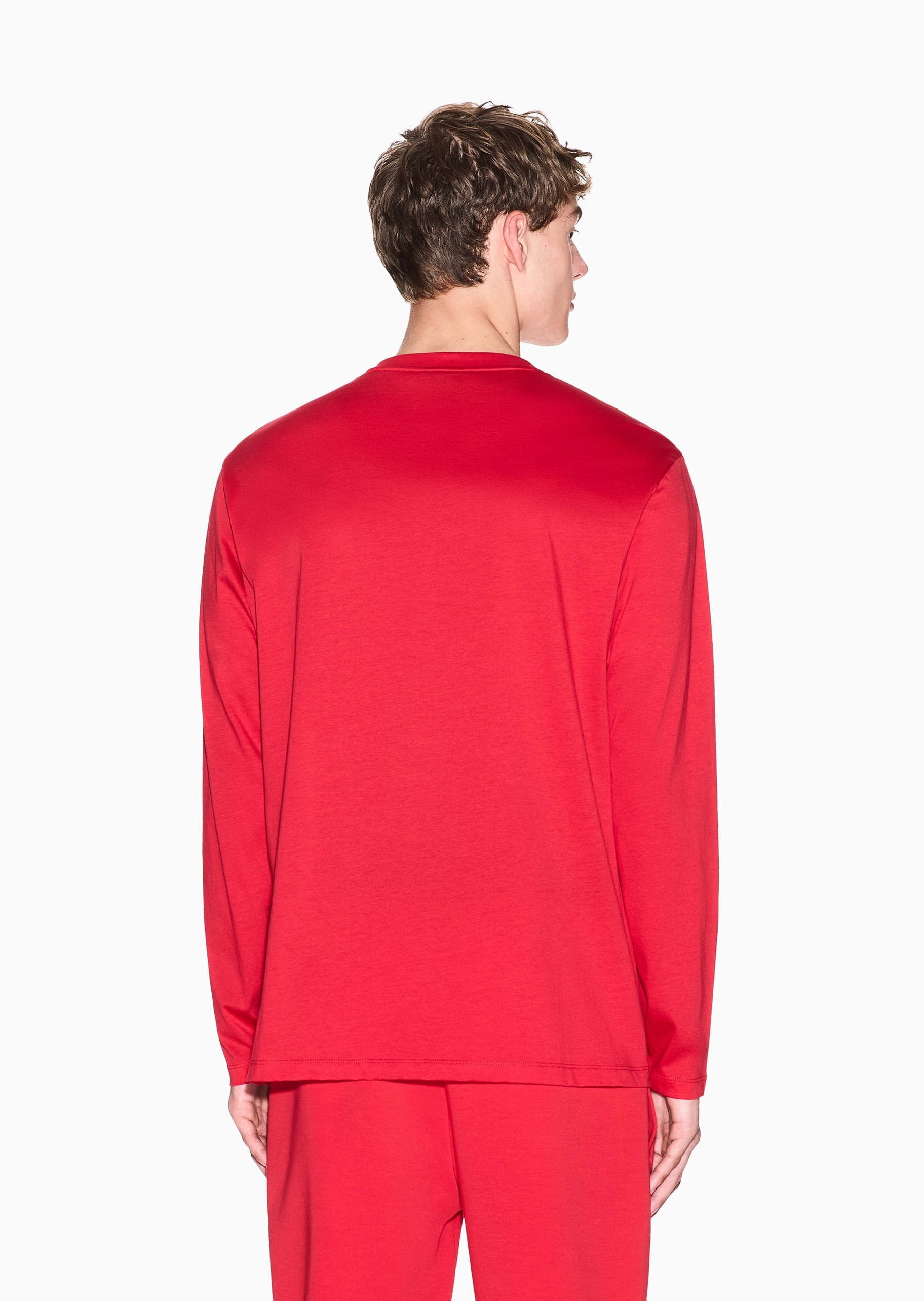 ARMANI EXCHANGE 马年限定男士纯棉合身长袖圆领印花T恤