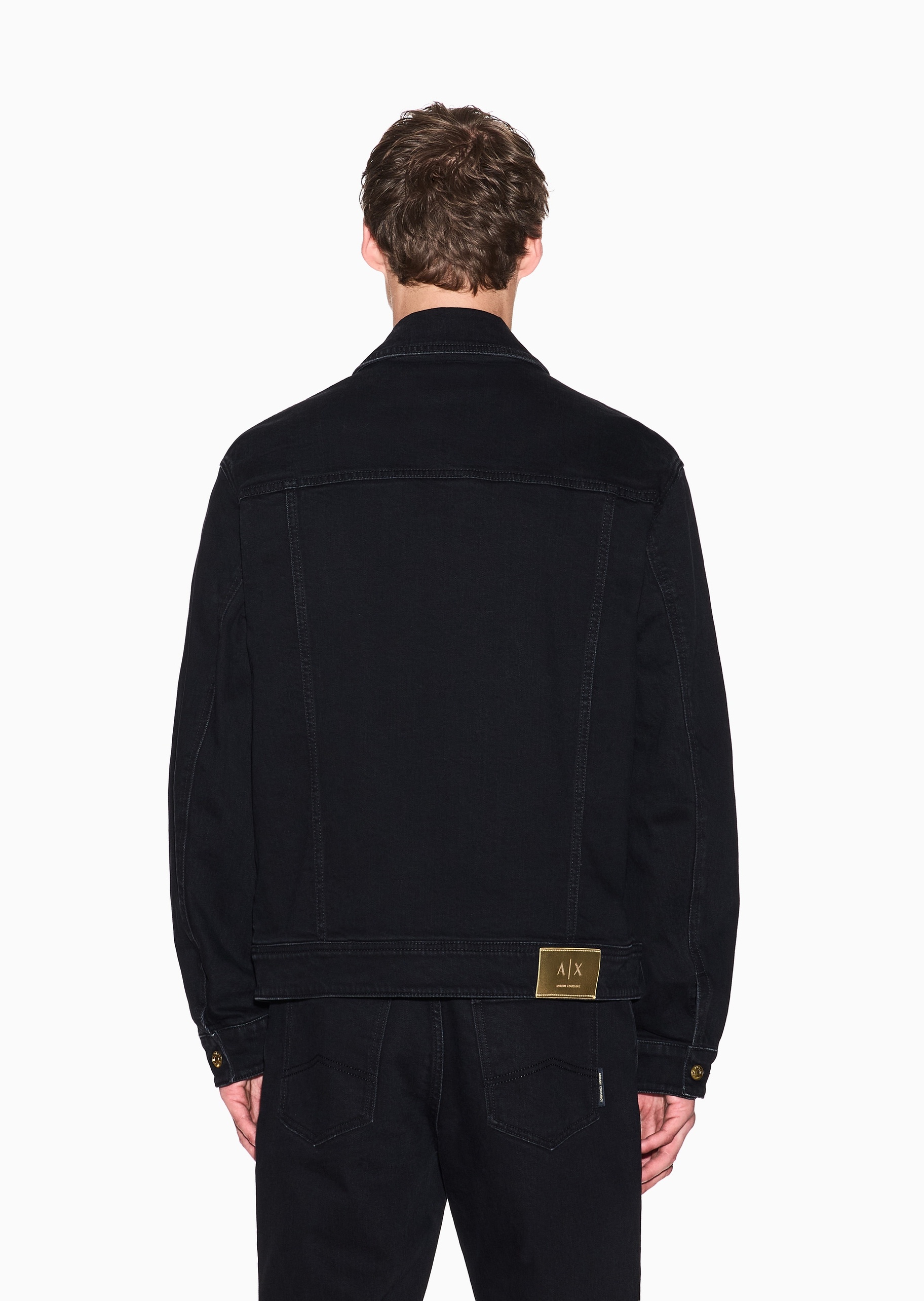 ARMANI EXCHANGE 马年限定男士纯棉长袖翻领纽扣牛仔夹克