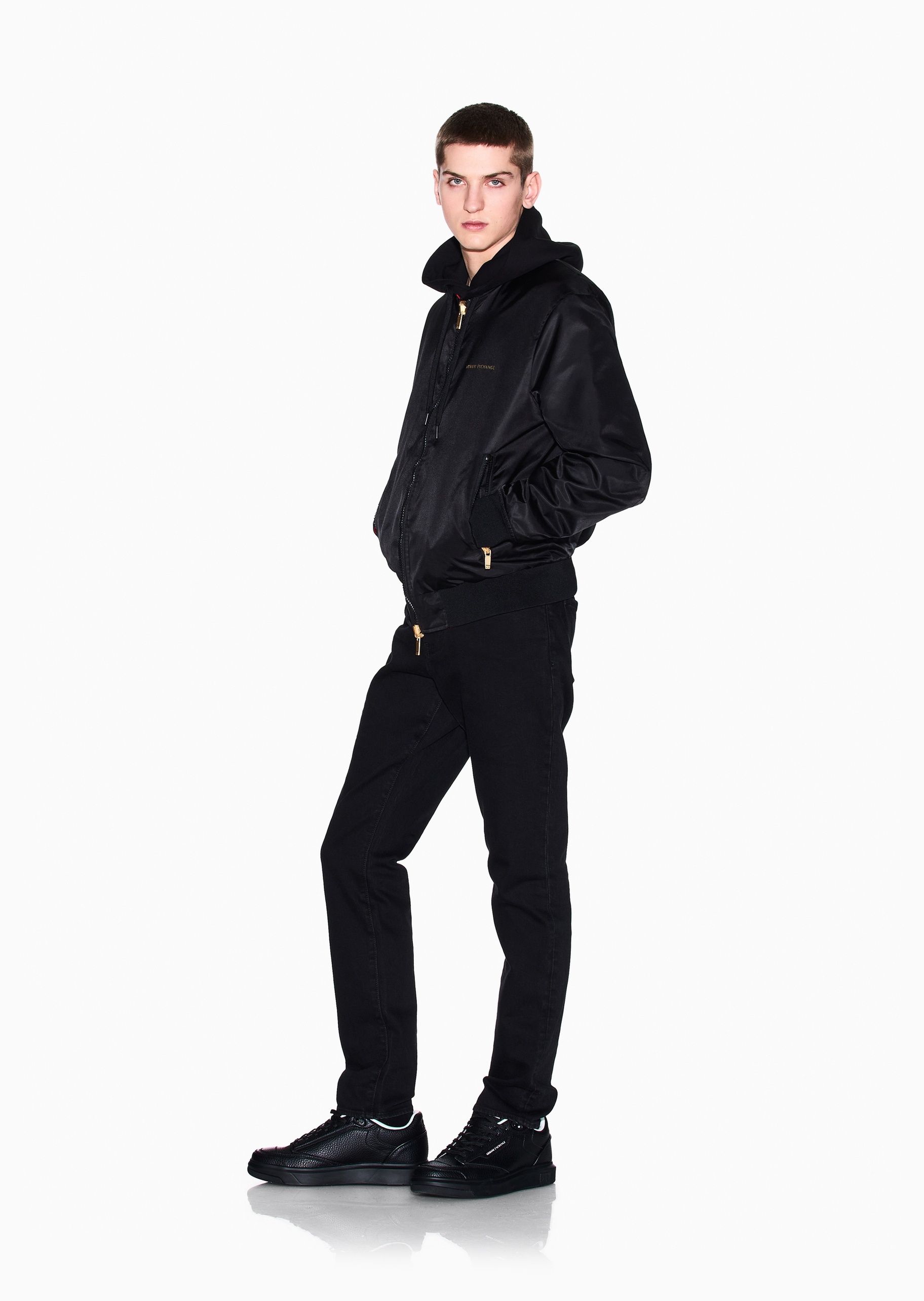 ARMANI EXCHANGE 马年限定男士长袖棒球领双面穿拉链夹克