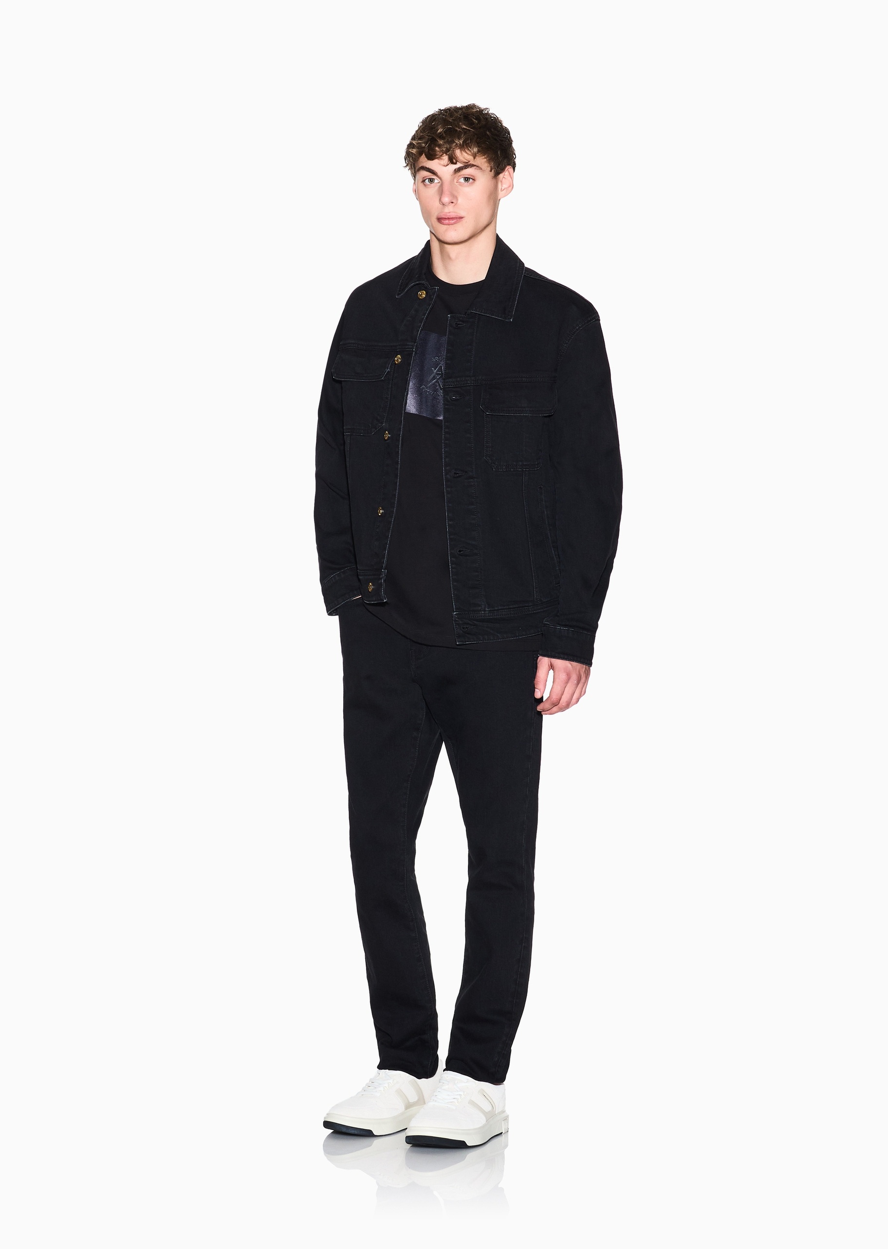 ARMANI EXCHANGE 马年限定男士纯棉长袖翻领纽扣牛仔夹克