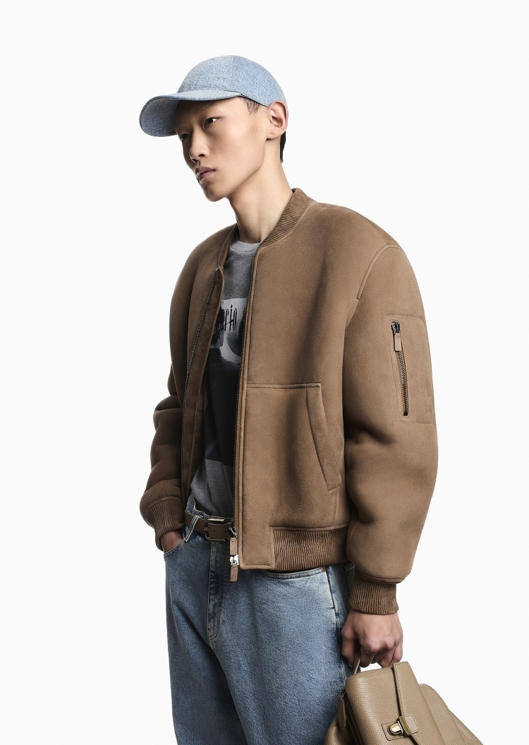 Emporio Armani 男士纯棉圆顶弯檐休闲牛仔棒球帽