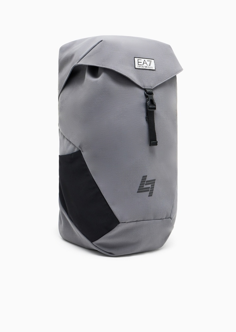 EA7 男女同款大容量插扣翻盖可调节手提双肩包