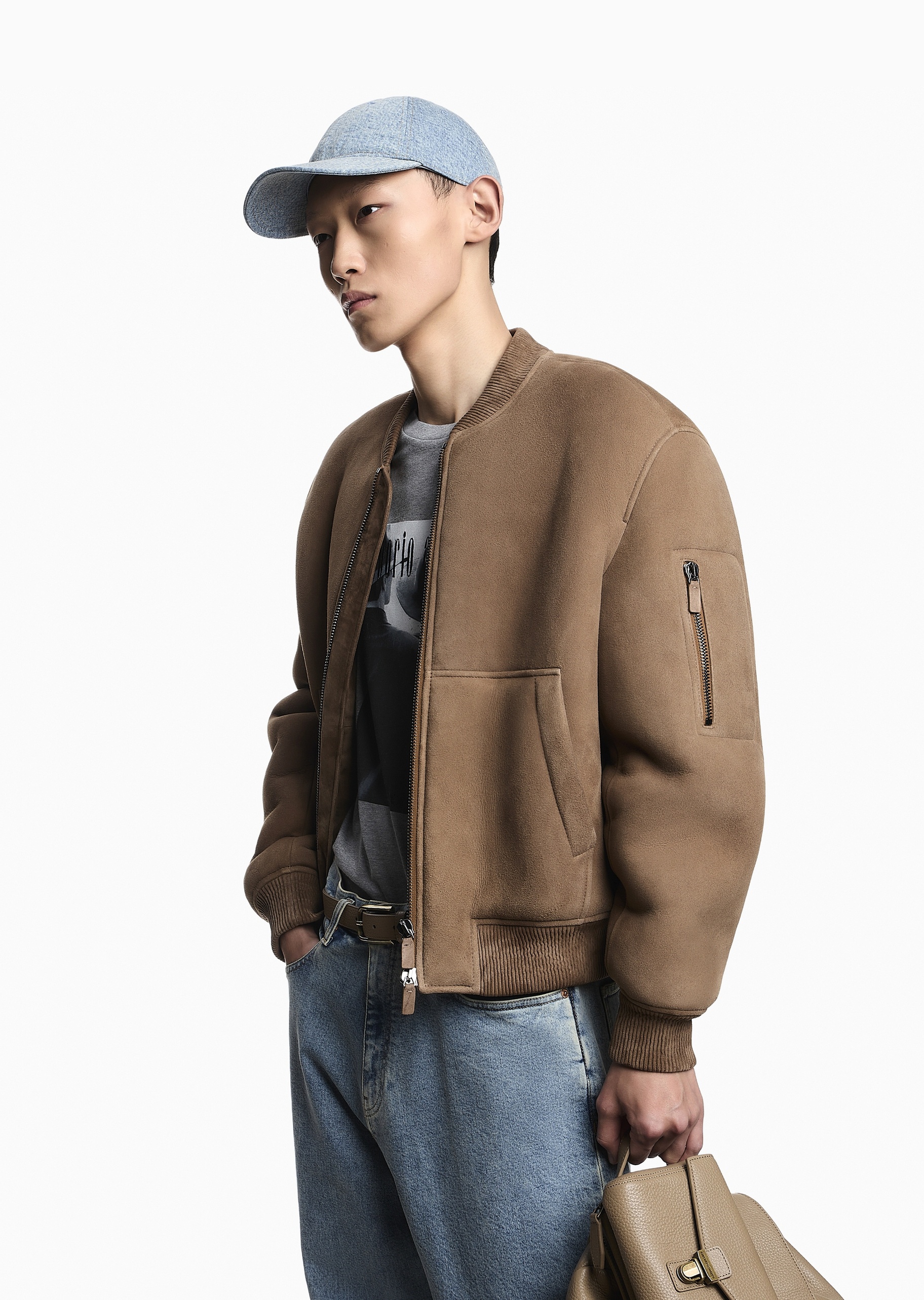 Emporio Armani 男士纯棉圆顶弯檐休闲牛仔棒球帽