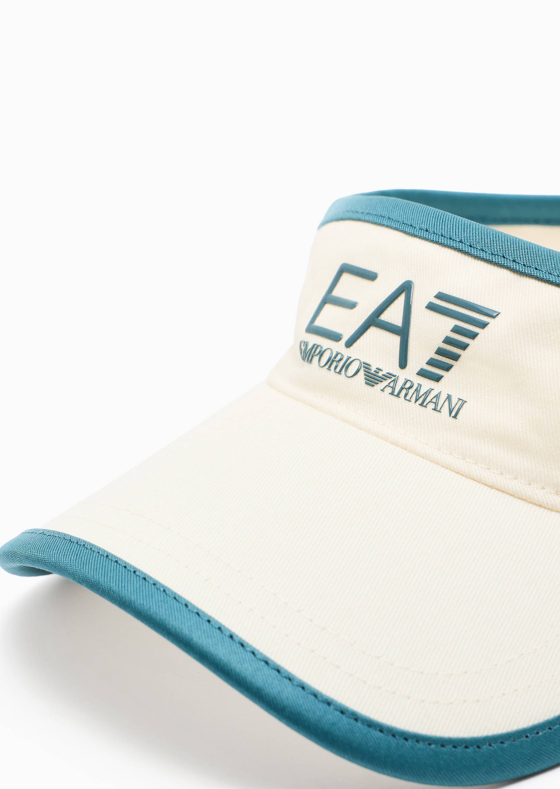 EA7 女士魔术贴空顶弯檐运动印花标识帽子