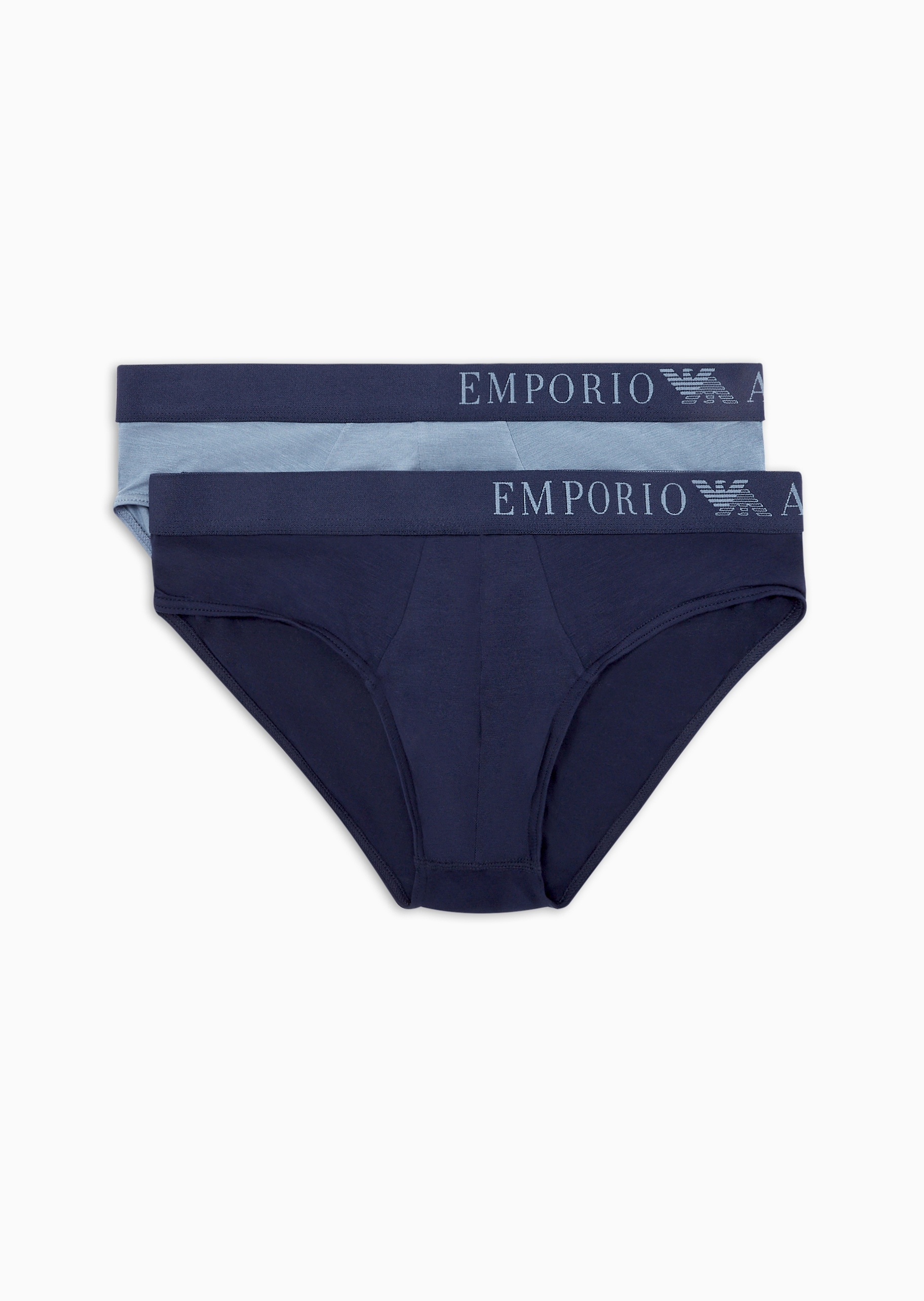 Emporio Armani 男士弹力三角两条装提花腰边内裤套装