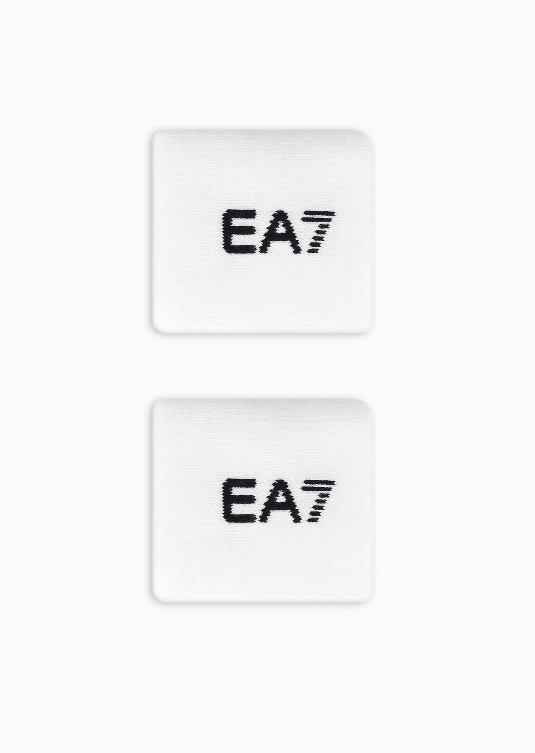 EA7 女士棉质弹力一副装LOGO提花网球腕带