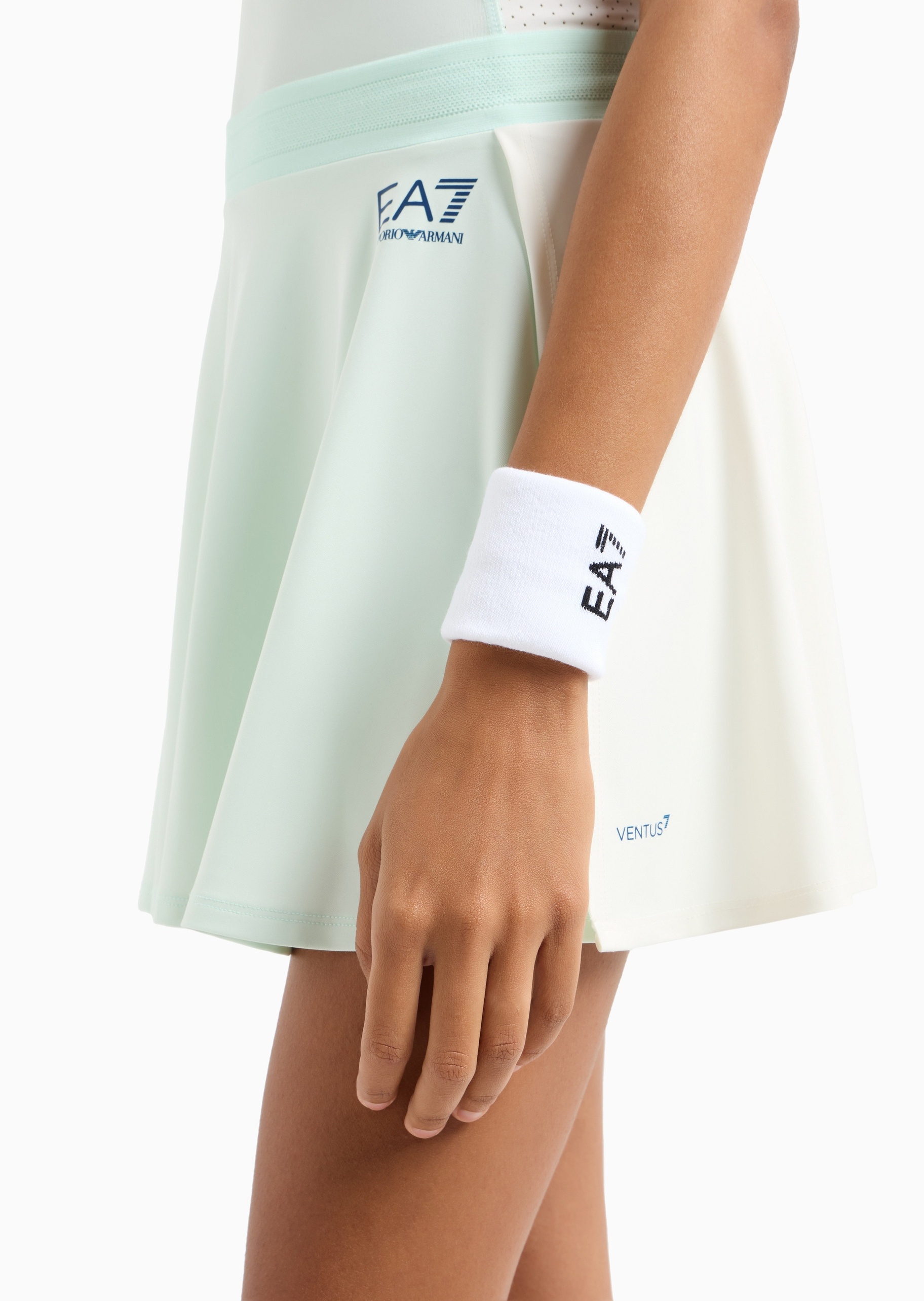 EA7 女士棉质弹力一副装LOGO提花网球腕带