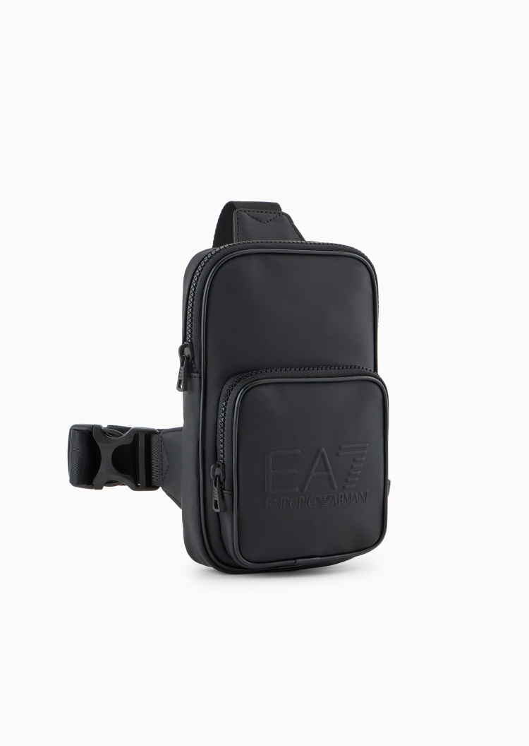 EA7 男女同款拉链竖款可调节插扣肩带运动斜挎包